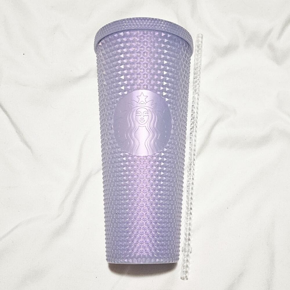 Starbucks New RARE Icy Lilac Iridescent Holiday 2021 Studded 24 oz Venti tumbler - Picture 11 of 12